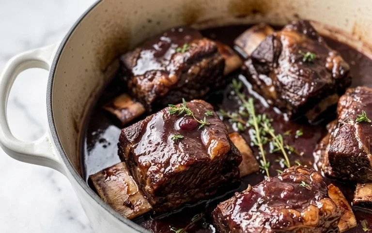 Red Grape Braised Short Ribs Dutch Oven Recipe