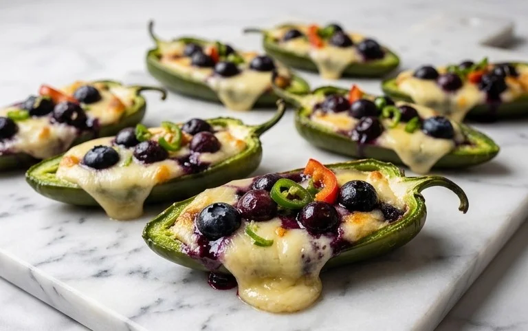 Blueberry Brie Jalapeño Poppers-Sweet Spicy Appetizer