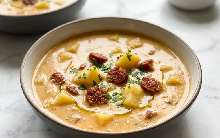 Spanish Potato Soup Beef Beef Chorizo Hearty Comfort