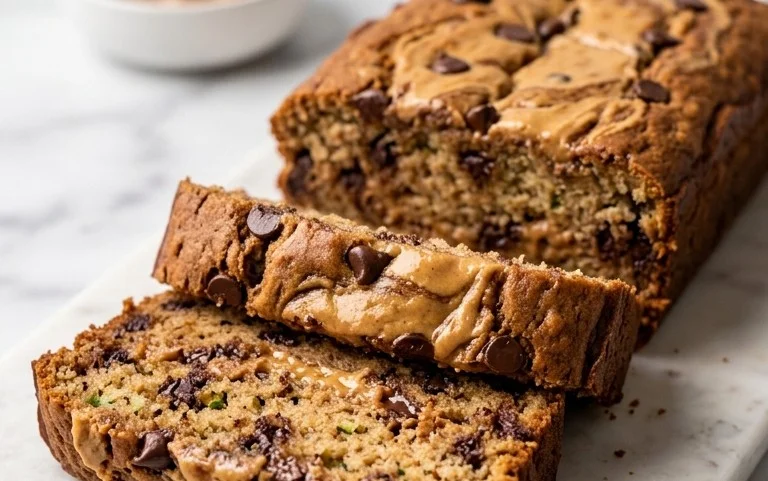 Moist Peanut Butter Chocolate Chip Zucchini Bread