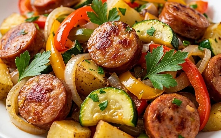 Sausage and Veggies Skillet - 30 Minute, One-Pan Meal