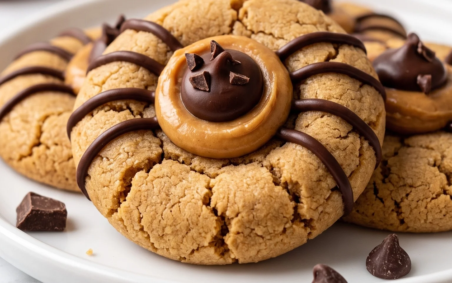 Peanut Butter Spider Cookies